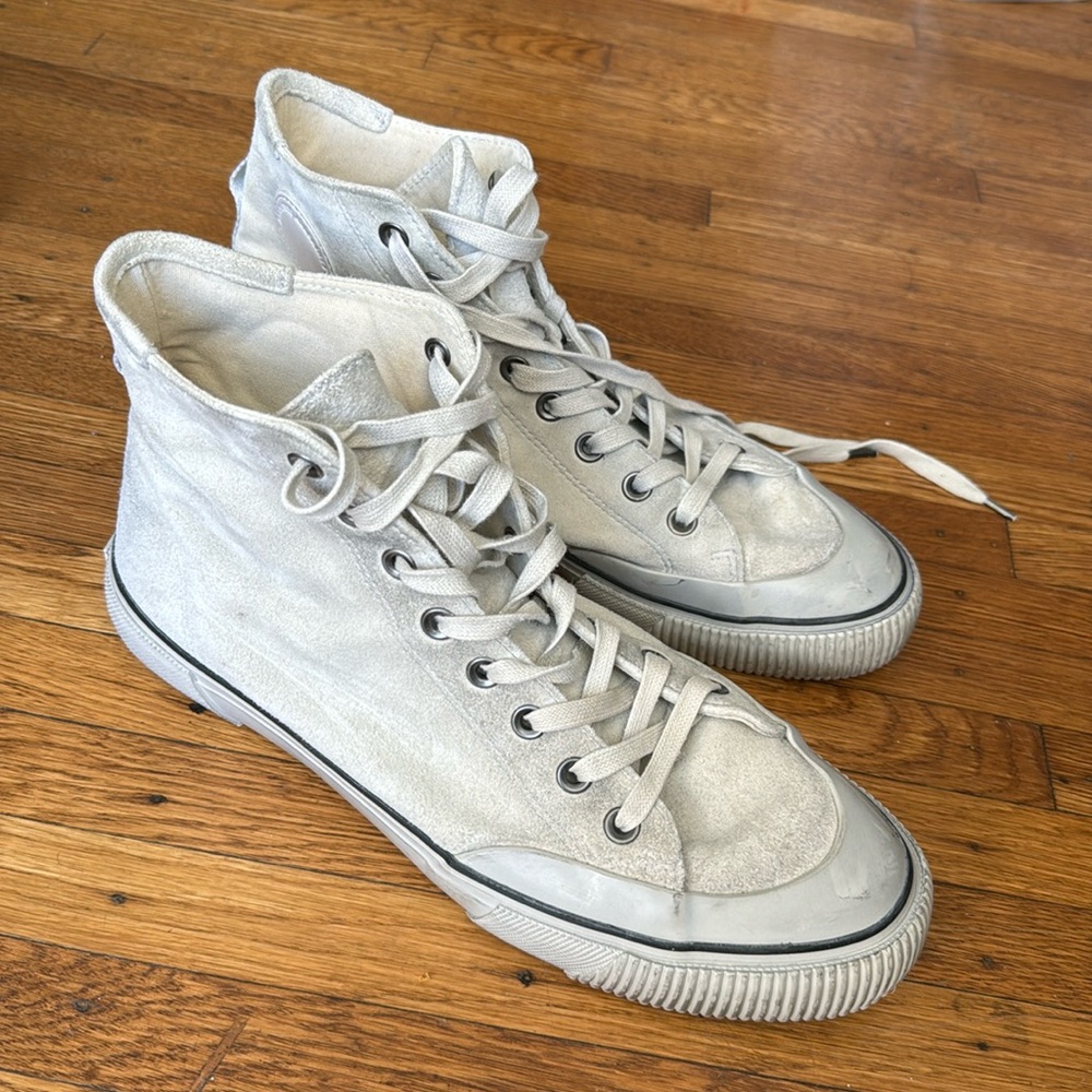 All Saints Dumont White Suede High Tops, Men’s US size 11